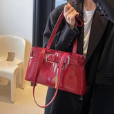 Cyflymder Retro belt buckle motorcycle armpit shoulder bag 2025 new large capacity fashionable temperament women's commuting tote bag tren