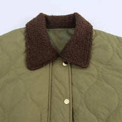 Cyflymder Fashion Cotton-Padded Bomber Jacket Women Harajuku Casual Loose Single Breasted Pocket Zipper Jacket Coat 2025 New Autumn Winter