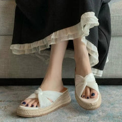 Cyflymder High Heels Women Slippers Wedges Fashion Woman Sandals Heeled Shoes New Casual Walking Beach Pumps Comfort Zapatillas Mujer