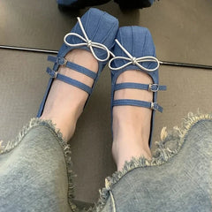 Cyflymder Exquisite Bowtie Women Sandals Fashion One Strap Summer Shoes Luxury Designer Flats 2024 New Chaussures Simple Round Toe Sapato