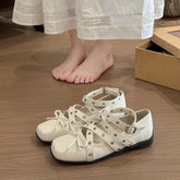 Cyflymder Cross Ankle Strap Butterfly-knot Women Flats Shoes Spring Autumn Women's Outdoor Comfort Mary Jane Shoes