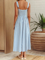 Cyflymder Women s Sleeveless Floral Print Maxi Dress with V-Neckline and Adjustable Spaghetti Straps for Summer Beach Party