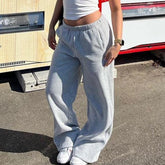 Cyflymder Women's Casual Joggers Sweatpants Spring Fall Drawstring High Waist Wide Leg Trousers Baggy Athletic Sweatpants