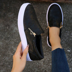 Cyflymder New Style Fashion Sneakers Woman Vulcanize Shoes Casual Side Zipper Femme Tenis Luxury Tennis Feminino for Women Zapatos Mujer
