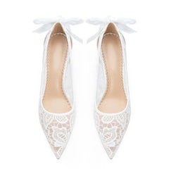 Cyflymder Women's Pumps and Heels Elegant Woman Heeled Shoes Lace Wedding Shoes Woman Heeled Sandals
