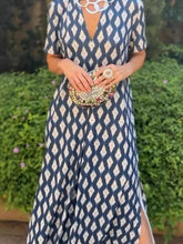 Cyflymder Leisure High Waist Pattern Printed Women's Dress Summer New Loose Party Maxi Dress Elegant V-neck Short Sleeve Commuting Dresses