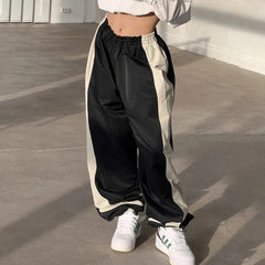 Cyflymder Women Low Waist Casual Cargo Pants Vintage Wide Leg Trousers Fashion Streetwear Baggy Pants Hip Hop Joggers Clothes