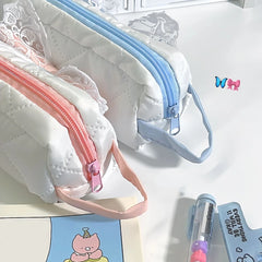 Cyflymder Pencil Case Large Capacity Pencil Case Big Pencil Pouch With Zipper Simple Stationery Bag Aesthetic Pen Bag for School office