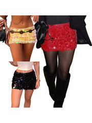 Cyflymder Women s Stylish Sequin Embellished Mini Skirt for Summer Parties and Night Outings - Trendy Bodycon Skirt for a Glamorous Look