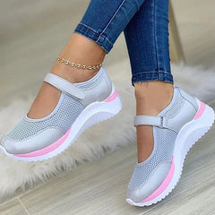 Cyflymder Round Head Knitted Women's Thick Sole Single Shoes Women's Large Size 35-43 Grid Casual Women's Shoes Sneakers Women