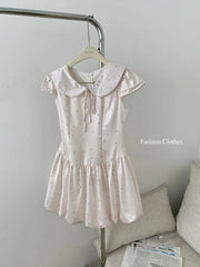 Cyflymder Summer Women Graduation Korean Fashion Dress Mini Cute Core Satins Frock Evening Party Coquette Gyaru Y2k Kpop Sleeveless Preppy