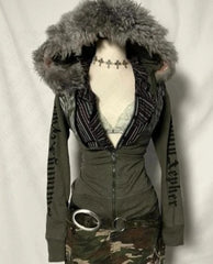 Cyflymder Hip Hop American Sweet Cool Women All Match Hoodies Y2k Autumn Winter Spliced Fur Sweatshirts Harajuku Punk Subcultural Clothes