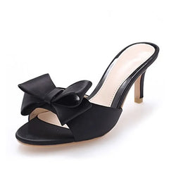 Cyflymder summer new sandals bow slippers fish mouth silk fine heels high Versatile women shoes sex pumps