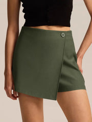 Cyflymder Black Mini Skirt Shorts Woman Fashion One Button Skort For Women High Waist Short Skirts Woman Summer Casual Shorts