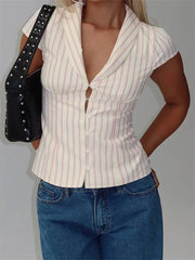 Cyflymder Women Floral Print Blouse Sleeveless Round Neck Ruffle Hem Button Down Casual Tank Top Summer Streetwear Fashion