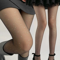 Cyflymder Sparkling Star Tights Glitter New Shiny Pantyhose Women's Underwear Sexy Diamonds Stockings Fashion Party Date Girl Slim Tights