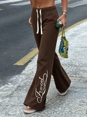 Cyflymder American Casual Letter Print Low Waist Loose Streetwear Y2k Long Pants