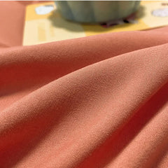 Cyflymder Korean Solid Pure Cotton Bed Skirt Bedding Sets Washed Cotton Comforter Set with Lace Princess Soft and Skin-Friendly Bedclothes