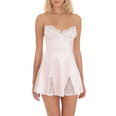 Cyflymder Women Sleeveless Spaghetti Strap Cami Dress Slit Lace Bow Backless V-Neck Back Cut-out A-Line Party Short Dresses