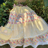 Cyflymder New Spliced print Loose Summer Design Cake High Waist Floral Retro Skirt Color Block