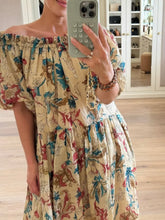 Cyflymder Printed Dress Summer New Style Women's Sexy Off Shoulder Bubble Sleeves Loose Robe French Elegant Long Evening Dresses