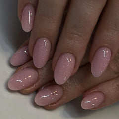 Cyflymder Red Pink French Polka Dot Round Dot Wearable Nail Art Short Almond Fake Nails Detachable Finished False Nails Press on Nails