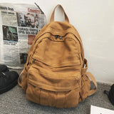 Cyflymder Vintage Casual Backpack Women Travel Bag Fashion Canvas High Capacity Solid Women's Backpack Student Zipper School Bag Unisex