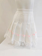 Cyflymder Cute Pleated Skirts Women High Waist Lace Trim Pink Bows Decoration Sweet A-line Mini Shorts Skirt Harajuku