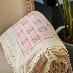 Cyflymder Pure Cotton Double Layer Yarn Vintage Lace Flower Prints Summer Quilt Princess Air Condition Thin Comforter Lightweight Blanket