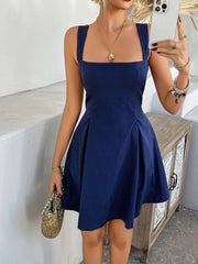 Cyflymder Spring Summer Solid Color Off Shoulder Backless Mini Dress for Women Slim Fit Spaghetti Strap Elegant Sundress