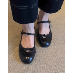 Cyflymder Low Heels Shallow Mouth Retro Woman Shoes Female Footwear Casual Sneaker Round Toe Summer Dress Comfortable On Heels New Leisure