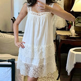 Cyflymder Women Fairy Lace Mini Dress Y2k Floral Lace Trim Ruffle Short Dress Vintage Coquette Backless Mesh Babydoll Dresses