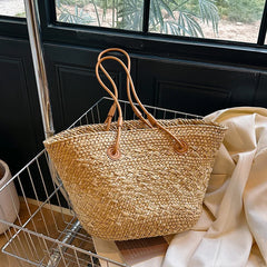 Cyflymder Casual Rattan Large Capacity Tote Designer Wicker Woven Women Handbags Summer Beach Bali Straw Bag Lady Travel Big Basket Purse