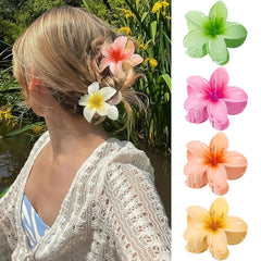 Cyflymder 1/2/3pcs Flower Hair Claw Clip For Women Bohemia Gradient Large Hair Clip Clamp Headwear Barrette Hairpin Girls Hair Accessories
