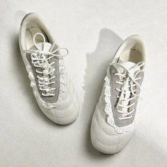 Cyflymder New Womens Shoes Sweet Style Lace Flat Casual Shoes for Woman Exquisite Round Head Sneakers Designer Shoes Zapatillas Mujer