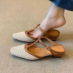 Cyflymder Fashionable slippers women's hollowed-out shallow slippers, 2025 summer casual best-selling low-heeled comfortable women's shoes