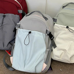 Cyflymder Outdoor Sports Contrast Color Drawstring Schoolbags Men Y2k Casual Travel Backpack High-capacity Backpacks for Women Students