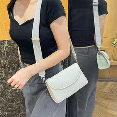 Cyflymder Fashion Crossbody Bag For Women Small Flap Bag Wide Straps Female Shoulder Bag Casual Solid Color Lady handbag phone wallet