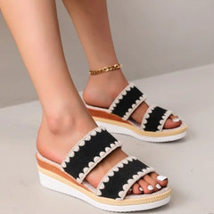 Cyflymder Women's Sandals Large Open Toe High Heel Rope Roman Sandals Comfortable Breathable Summer Fashion Versatile Women's Shoes