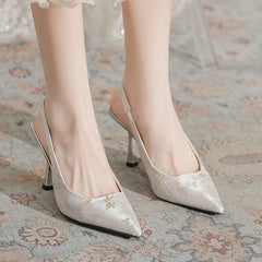 Cyflymder new bow crystal one-strap banquet socialite stiletto high heels Rhinestone sandals women shoes high heels