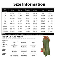 Cyflymder Casual Summer V-Neck Short Sleeve Pleated Solid Color Casual Midi Dress Hem Loose Dress Loose Large Swing Short-sleeved Dress