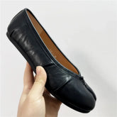 Cyflymder New Pleated Women Ballet Flats Tabi Shoes Casual Slip-on Loafers Ladies Split Toe Leather Espadrilles Zapatillas Mujer