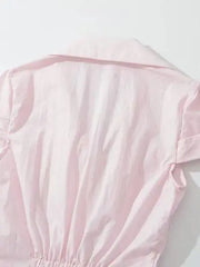 Cyflymder Sweet And Cool ort Sve irt Korean Sle Waist Cinched oulder Corrected Paed Sve Sweet And Cool Slimming