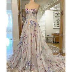 Cyflymder Print Flower country Wedding Dresses Sweetheart corset Bridal Gowns Robe De Mariée Beach Sweep Train vestido de novia customsize