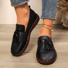 Cyflymder Women's Round Head Lefu Shoes Summer Comfortable and Lightweight Lefu Shoes Suitable for Work Sports Flat Shoes
