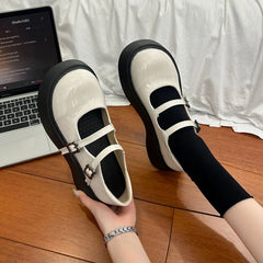 Cyflymder Shoes Woman 2025 British Style Oxfords Round Toe Female Footwear Clogs Platform New Preppy Leather Retro Dress Summer Creepers M