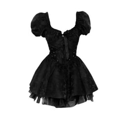Cyflymder Lolita Kawaill Princess Style Mini Dress Bow Lace Harajuku Casual Slim Female Subculture Elegant Party Cute Dress New