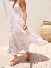 Cyflymder Elegant Floral Print Off-Shoulder Maxi Dress Boho Style Ruffle Sleeveless Beach Party Long Dress for Women Summer Fashion