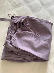 Cyflymder Premium Women's Workwear Qui Dry Pants Purple Taro Elastic Waist Cargo Pants Summer Straight Leg Trousers for Ladies