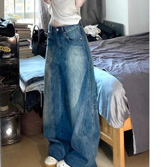 Cyflymder American Vintage Baggy Women Jeans Y2K Fashion Streetwear Distress Raw Edge Straight Pants Harajuku High Waist Pocket Trousers